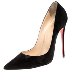 Christian Louboutin Black Suede So Kate Pointed Toe Pumps Size 39.5
