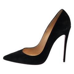 Used Christian Louboutin Black Suede So Kate Pumps Size 38.5