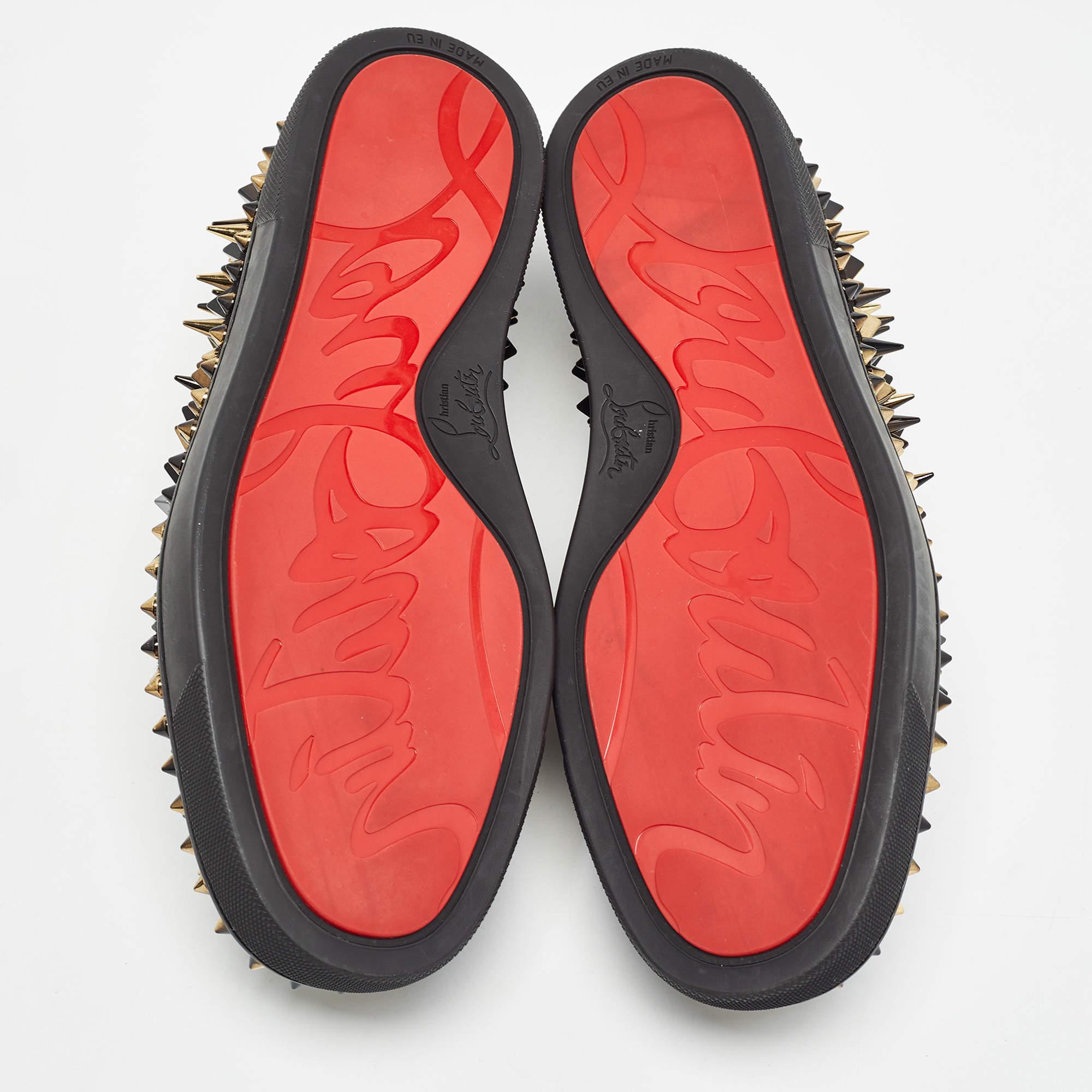 Christian Louboutin Black Suede Spike Loafers Size 40 2