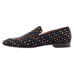 Christian Louboutin Black Suede Spike Loafers Size 41