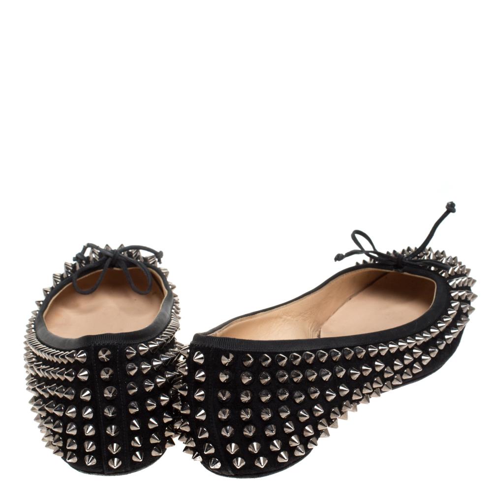 black spiked flats