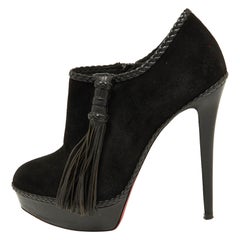Christian Louboutin Black Suede Sultane Ankle Booties Size 40.5
