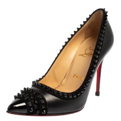 Christian Louboutin Black Suede Trim Malabar Hill Spiked Pumps Size 36