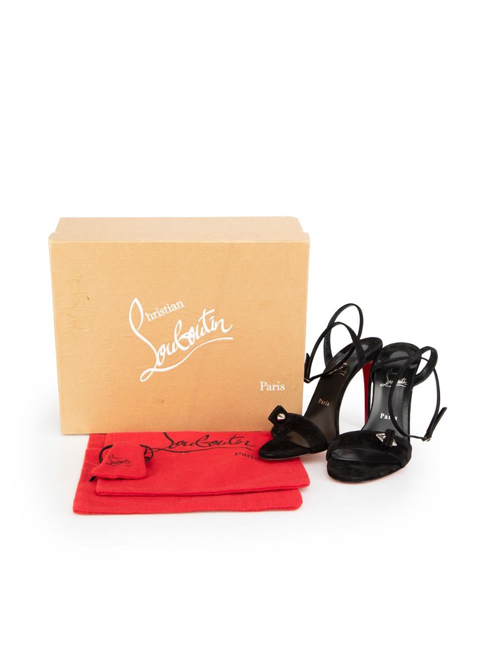 Christian Louboutin Black Suede Umberta 100 Sandals Size IT 40 2