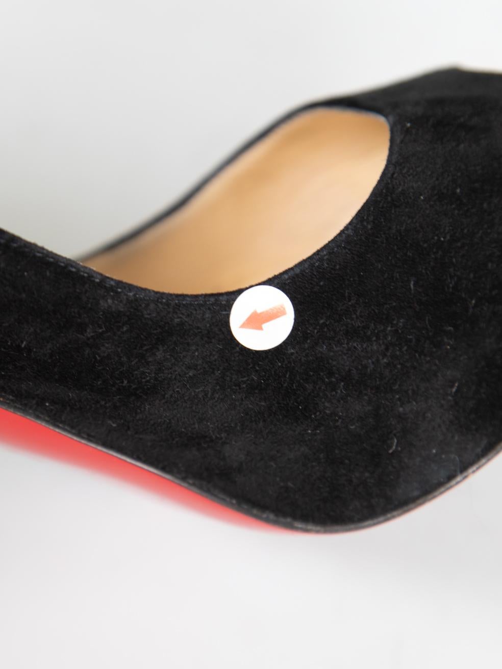 Christian Louboutin talons Very Privé en daim noir Taille IT 39.5 en vente 5