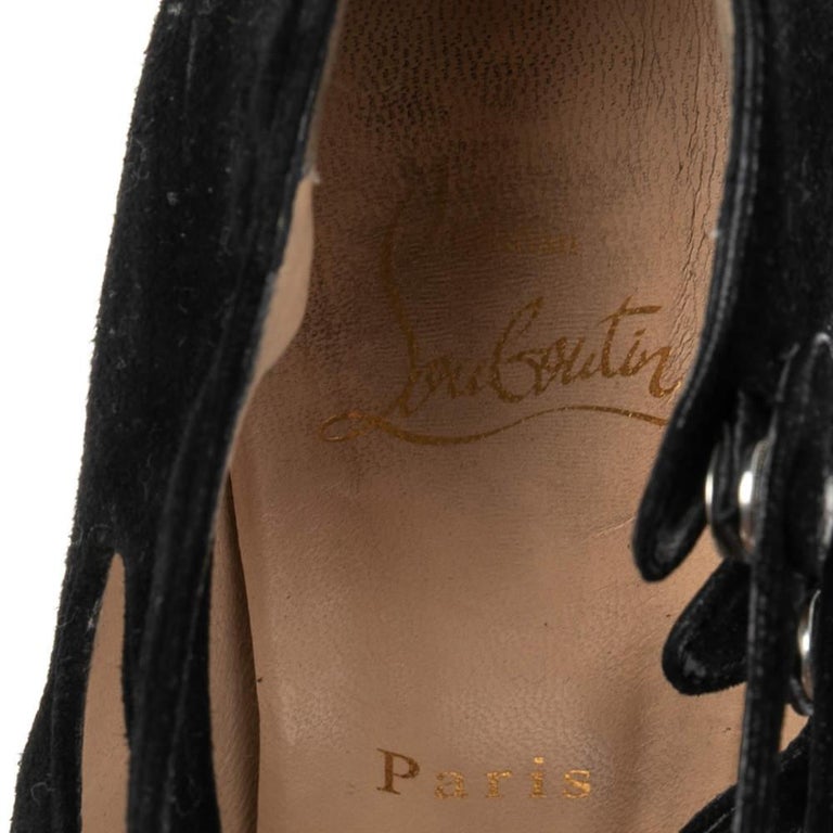 Christian Louboutin Black Suede Viennana Pumps Size 38 5 For Sale at
