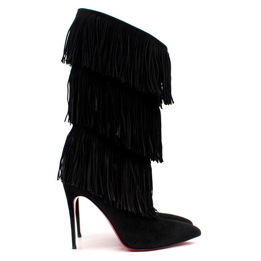 Christian Louboutin Black Tassel Boots

-Black knee high suede boots
-Three rows of tassels
-Pointed toe

Please note, these items are pre-owned and may show signs of being stored even when unworn and unused. This is reflected within the