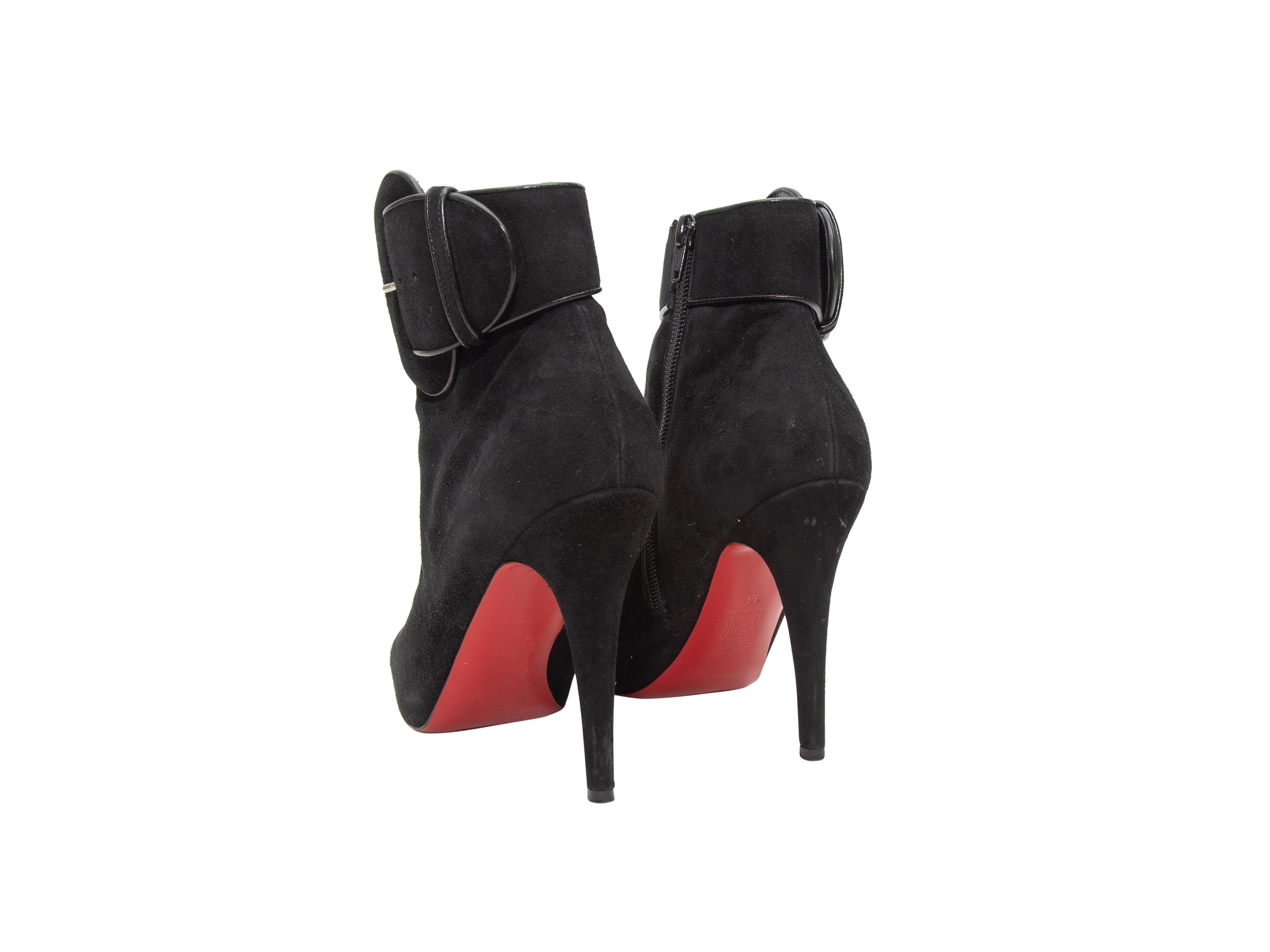 Christian Louboutin Black Trottinette Suede Ankle Boots 1