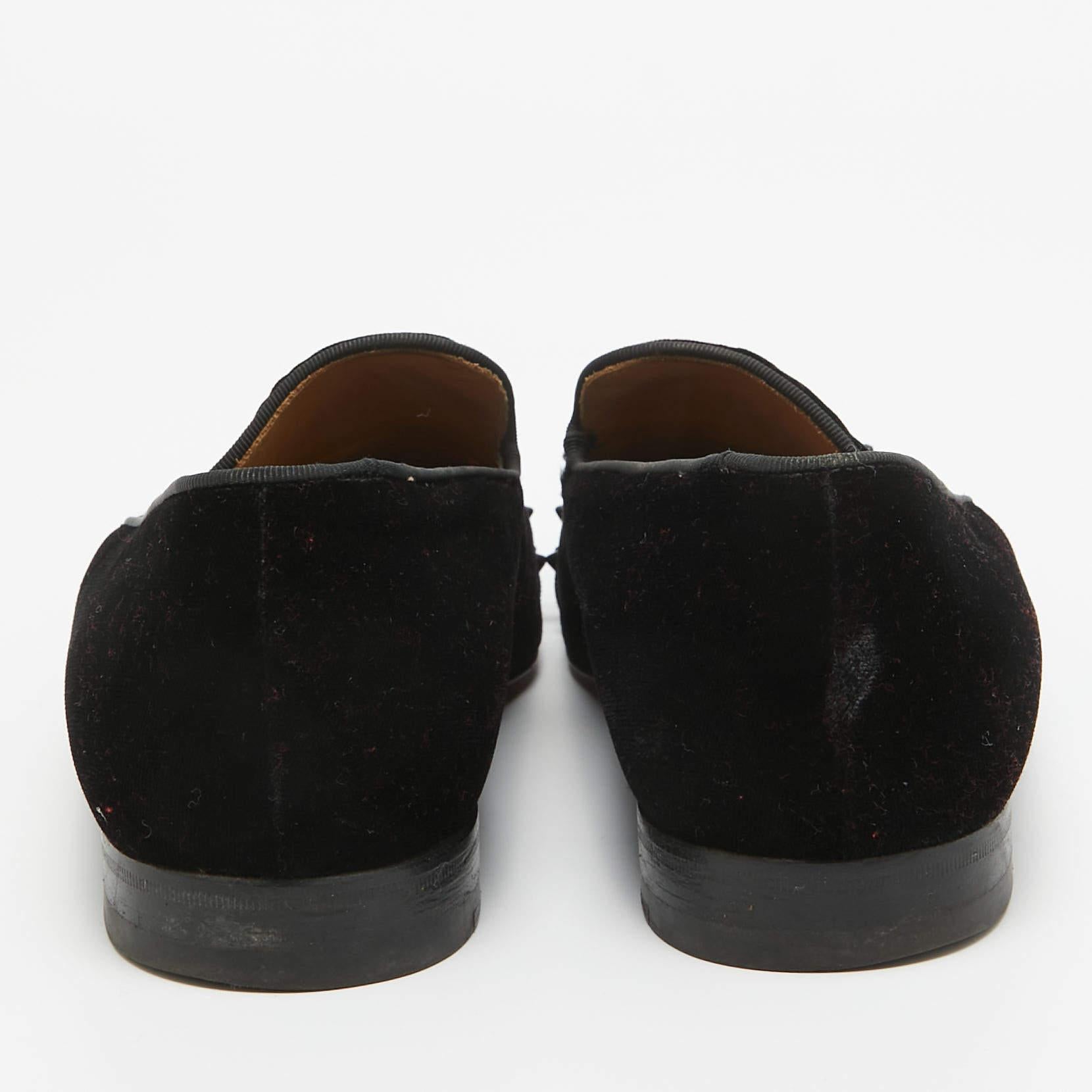 Christian Louboutin Black Velvet Spooky Spikes Smoking Slippers Size 41 For Sale 1