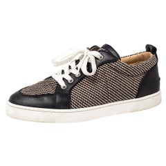 Christian Louboutin Black/White Fabric Orlato Low Top Sneakers Size 41