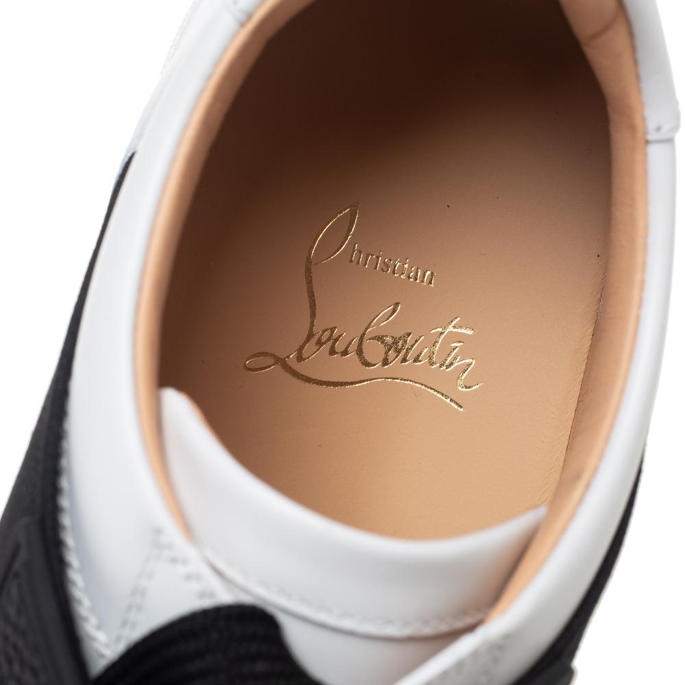 Christian Louboutin Black/White Leather Elastikid Donna Sneakers Size 40 2