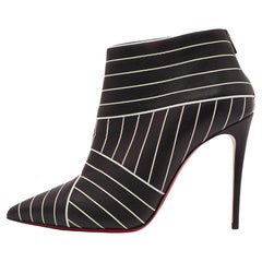 Christian Louboutin Stivaletto Josselyn in pelle nera/bianca taglia 36
