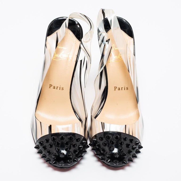 Liyke Black White Patent Leather Platform Pumps Women Shoes Fashion Metal Butterfly Designer High Heels Stiletto Sandals Size 42 main image 1