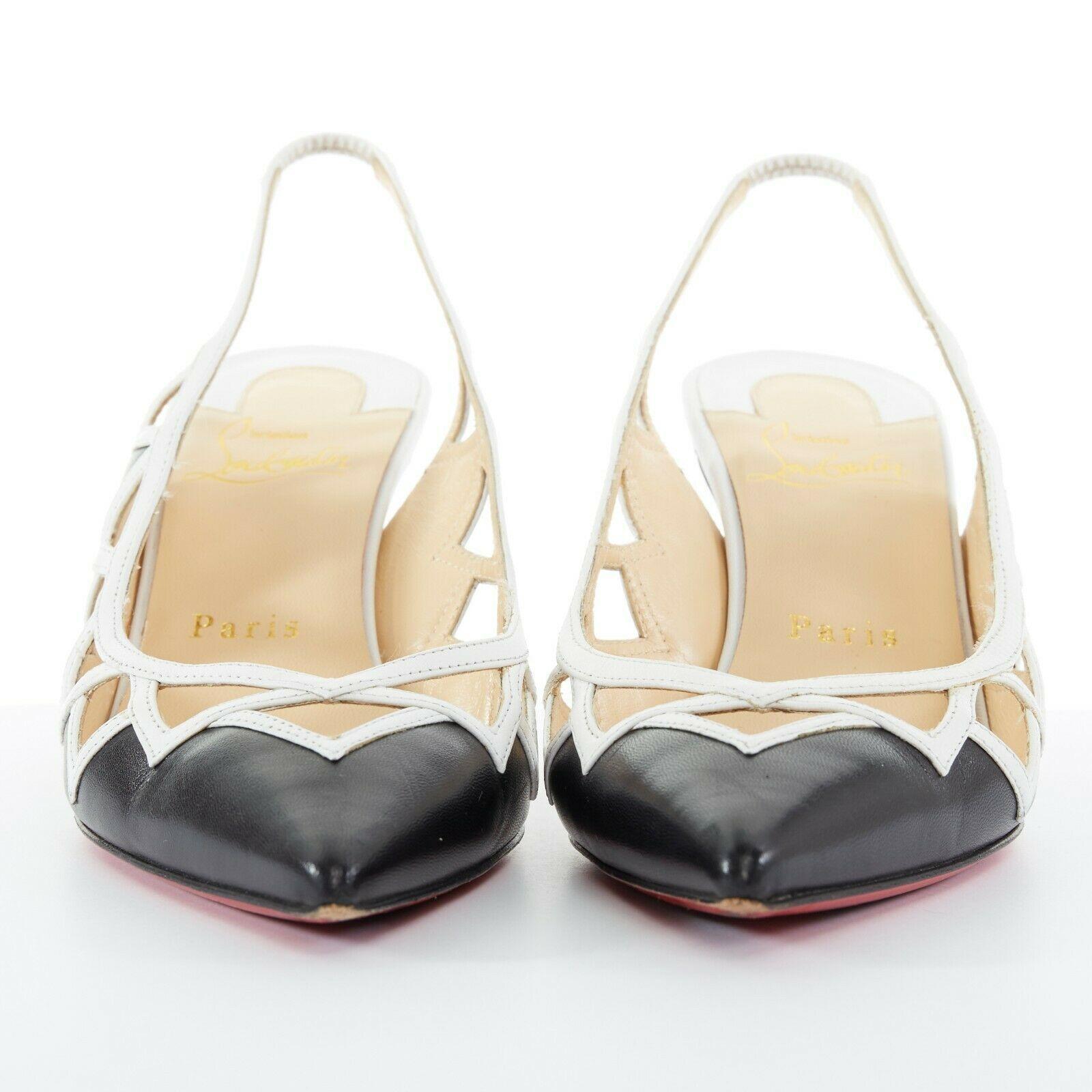 black and white louboutin heels