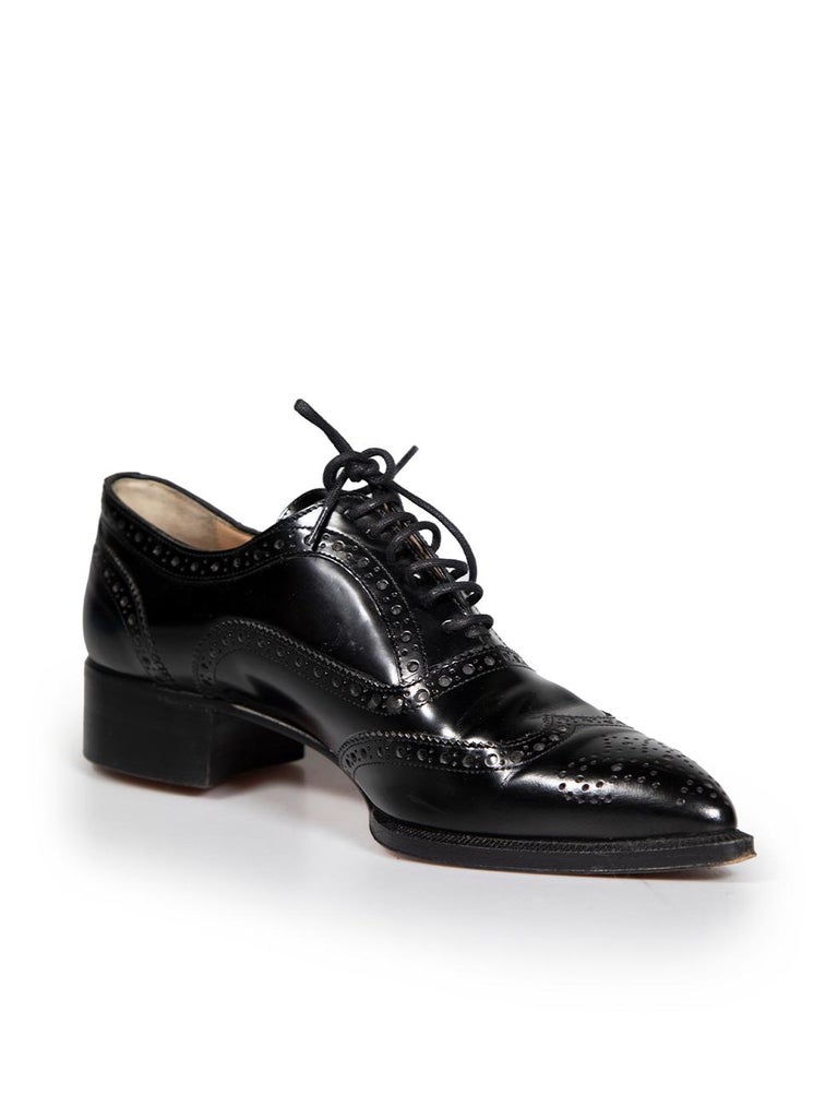 Christian Louboutin Black Zazou Brogue Oxfords Size IT at 1stDibs