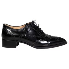 Christian Louboutin Black Zazou Brogue Oxfords Size IT 37.5