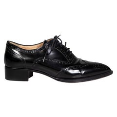 Christian Louboutin Black Zazou Brogue Oxfords Size IT 37.5