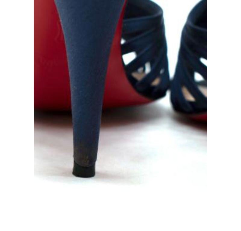 Christian Louboutin Blue Caged Satin Slingback Sandals For Sale 1