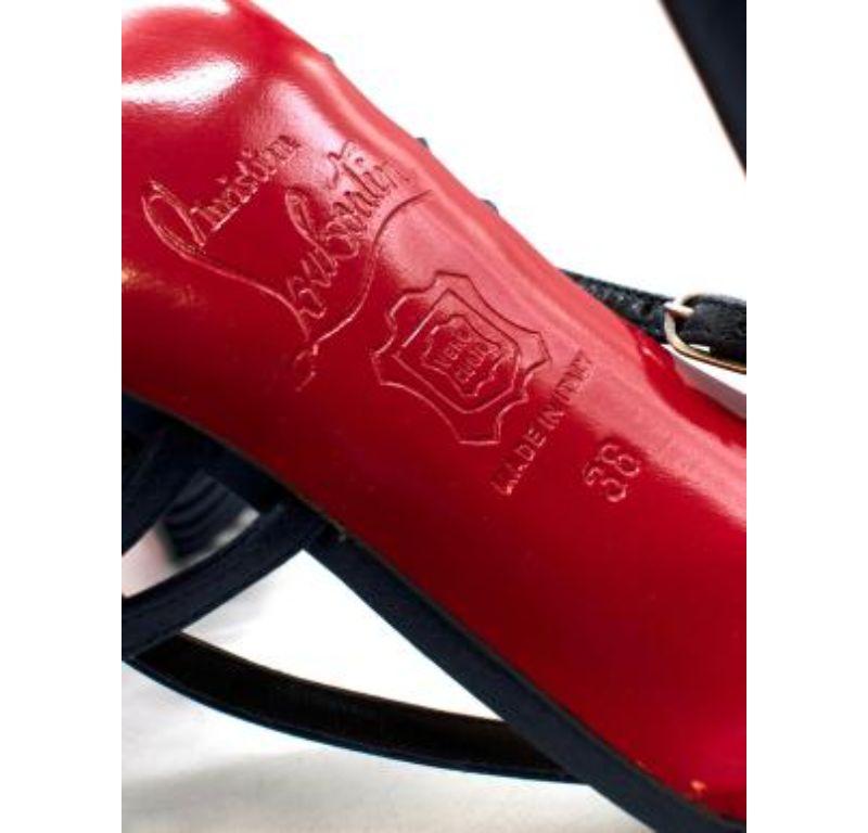 Christian Louboutin Blue Caged Satin Slingback Sandals For Sale 5