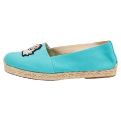 Christian Louboutin - Mocassins Gala Espadrille en toile bleue, taille 37