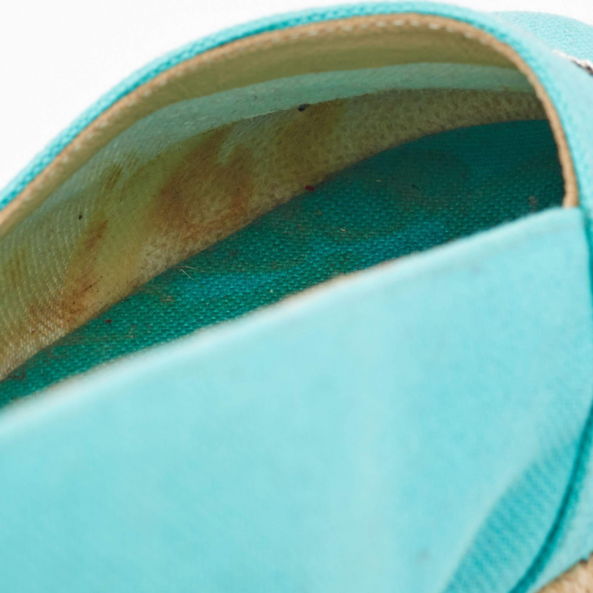 Christian Louboutin Espadrille Gala en toile bleue, taille 38 4