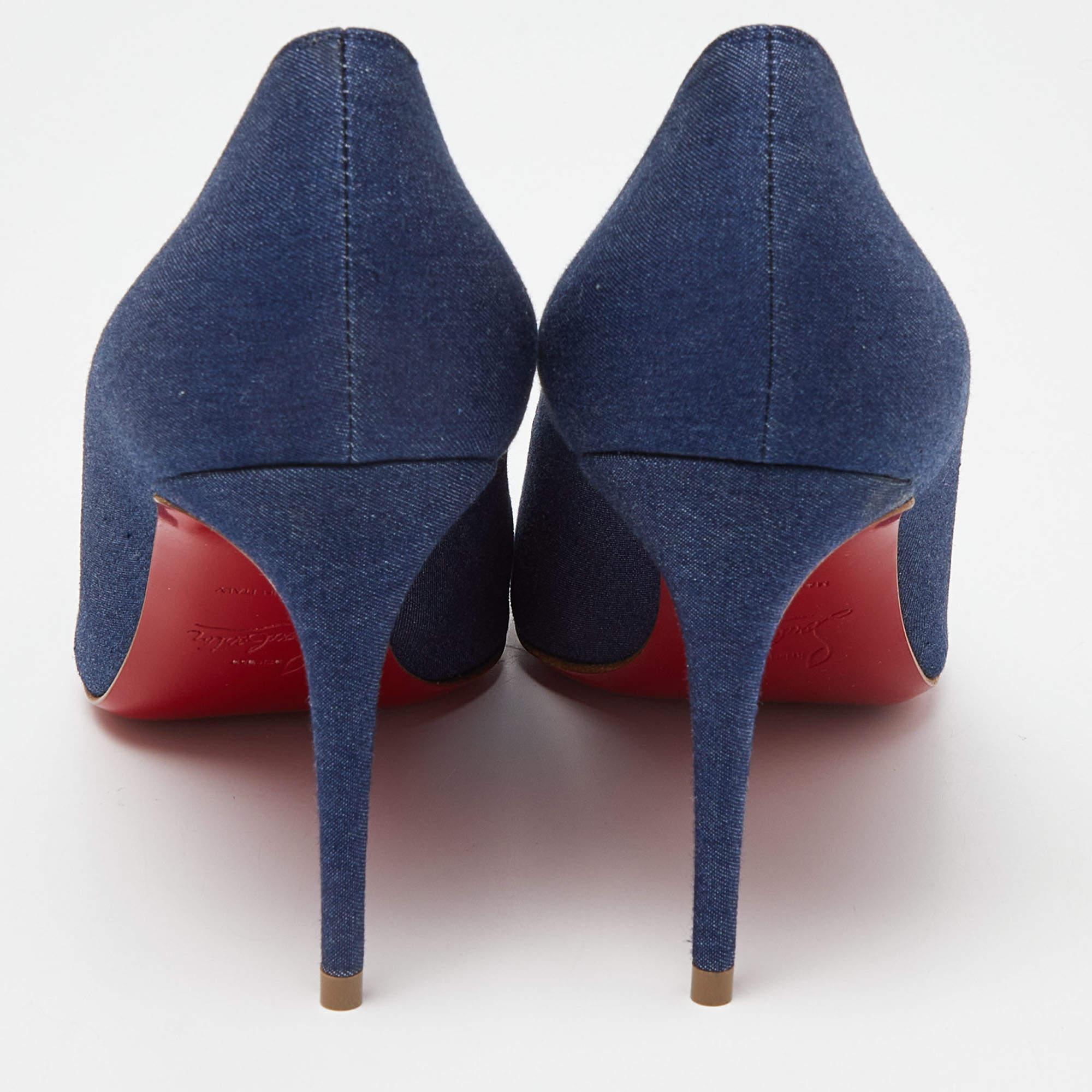 Christian Louboutin Blue Denim Kate 85 Pumps Size 38 1