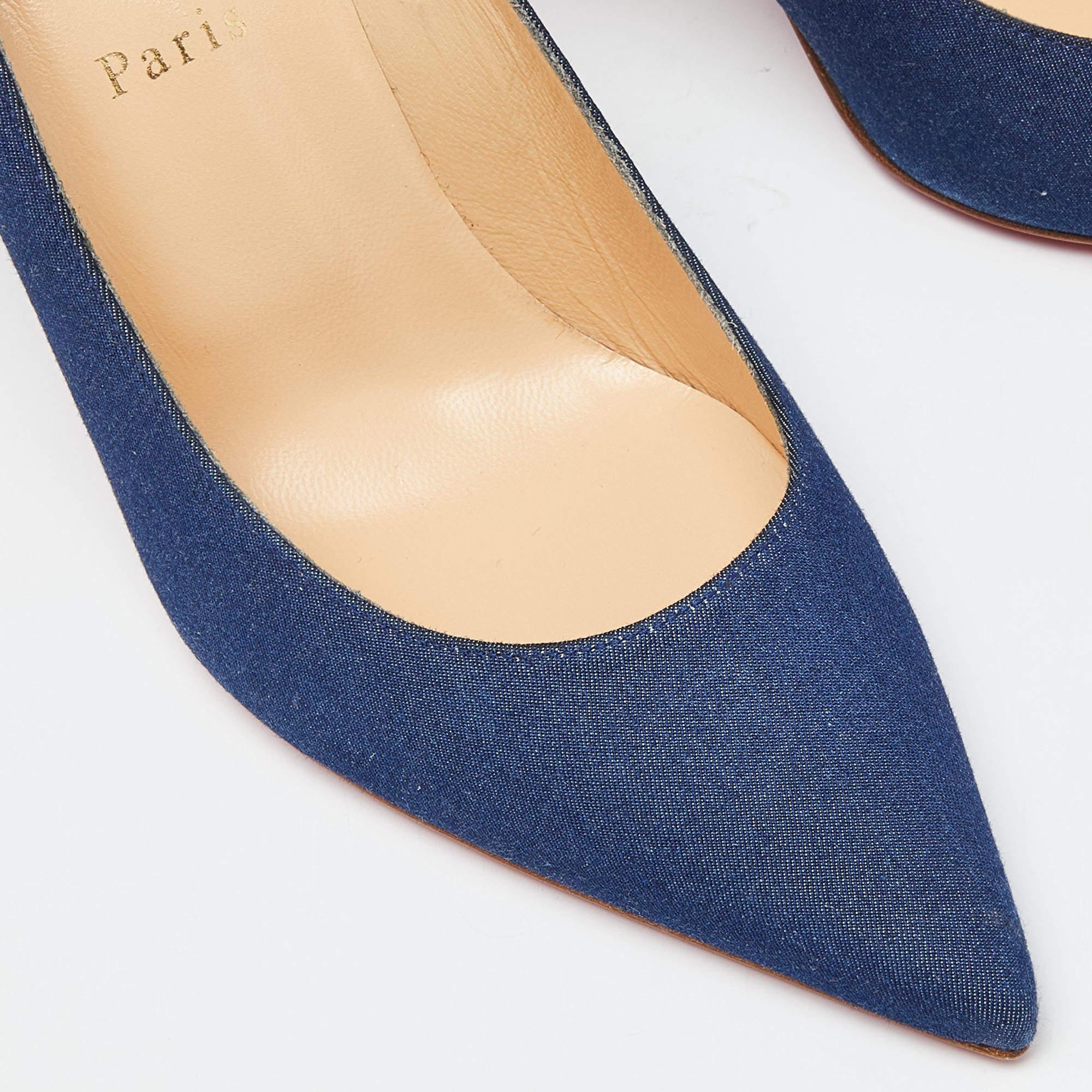 Christian Louboutin Blue Denim Kate 85 Pumps Size 38 3
