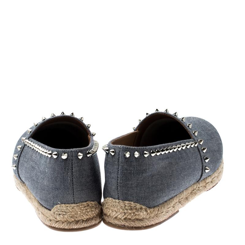 Christian Louboutin Blue Denim Melides Casa Espadrille Flats Size 40