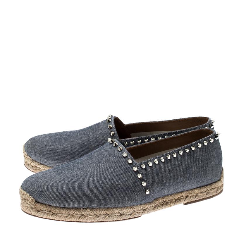 Christian Louboutin Blue Denim Melides Casa Espadrille Flats Size 40