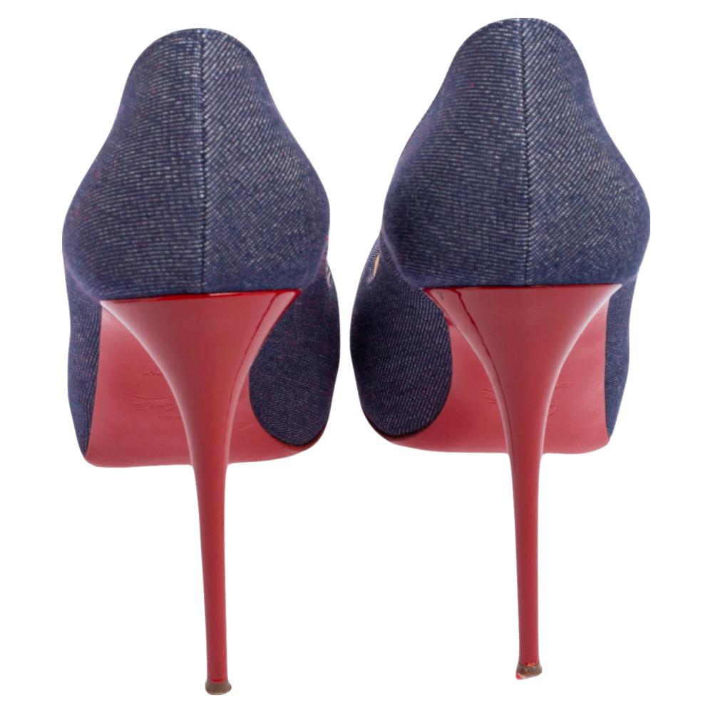 christian louboutin denim heels