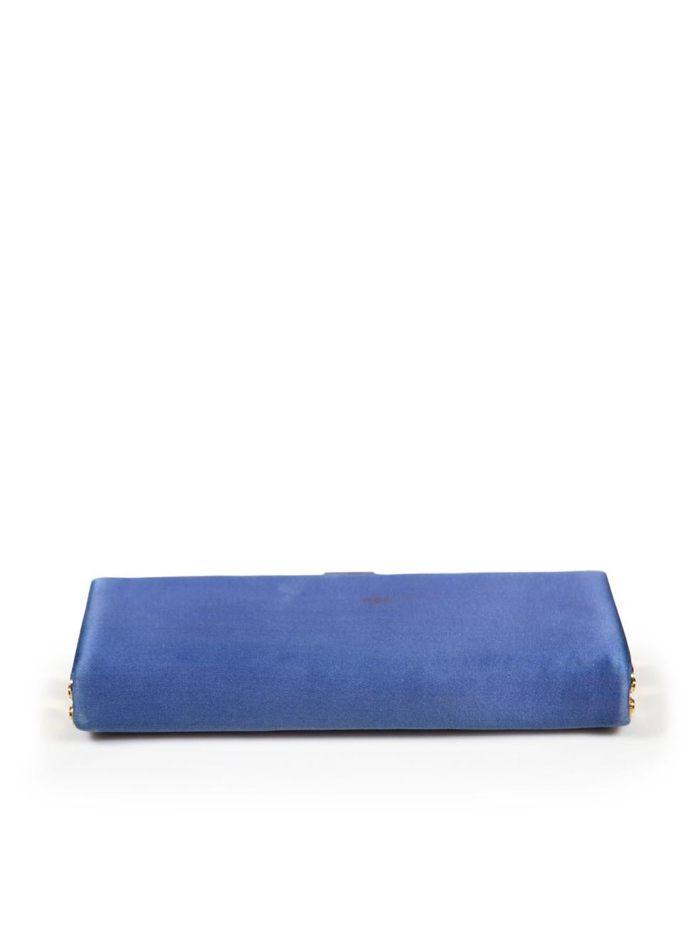 Christian Louboutin Blue & Gold Frame Clutch Bag In Good Condition In London, GB