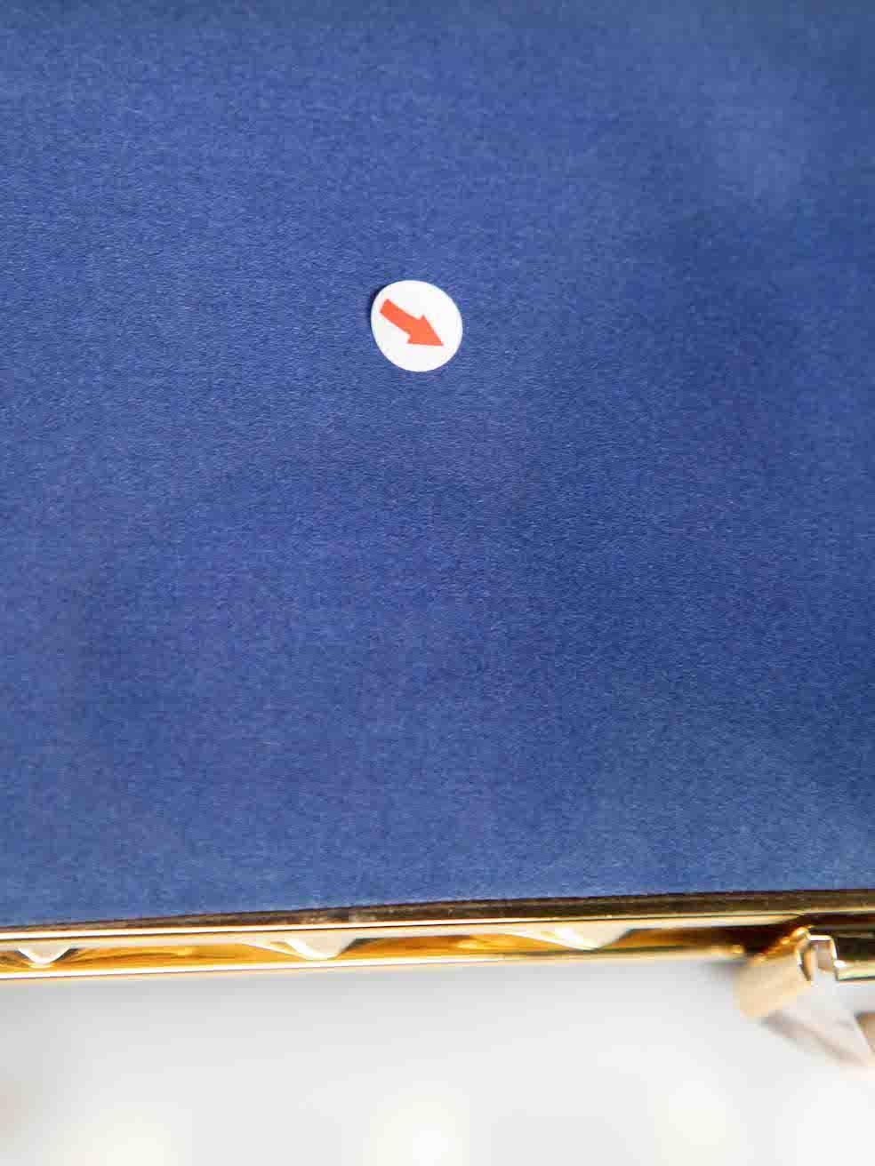 Christian Louboutin Blue & Gold Frame Clutch Bag For Sale 4