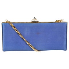 Christian Louboutin Pochette con cornice blu e oro