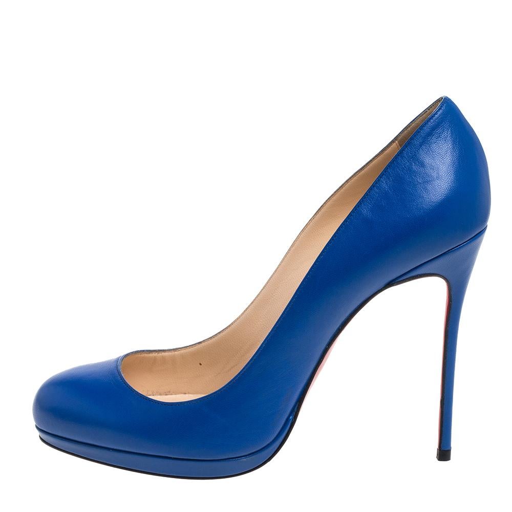 Christian Louboutin Blue Leather Bianca Pumps Size 40 1