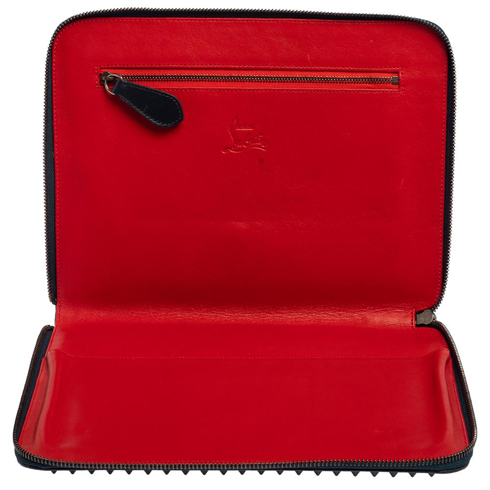 Black Christian Louboutin Blue Leather Cris Spike iPad Case