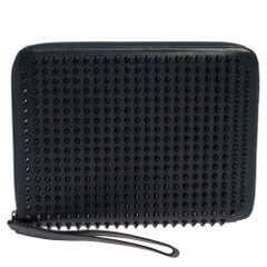 Christian Louboutin Blue Leather Cris Spike iPad Case