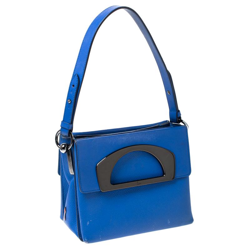 Christian Louboutin Blue Leather Mini Passage Top Handle Bag at