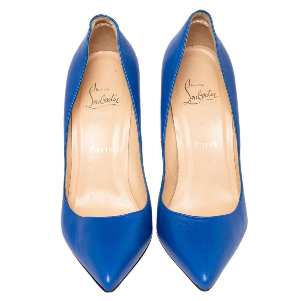 Christian Louboutin Blue Leather Pigalle Pumps Size 37.5 1