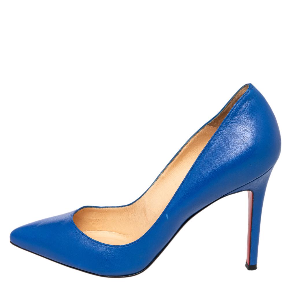 Christian Louboutin Blue Leather Pigalle Pumps Size 37.5 2