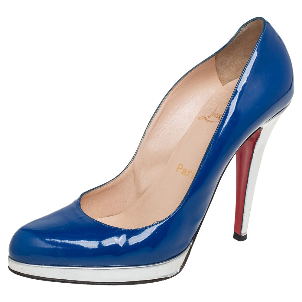Christian Louboutin Blue Leather Pumps Size 39.5