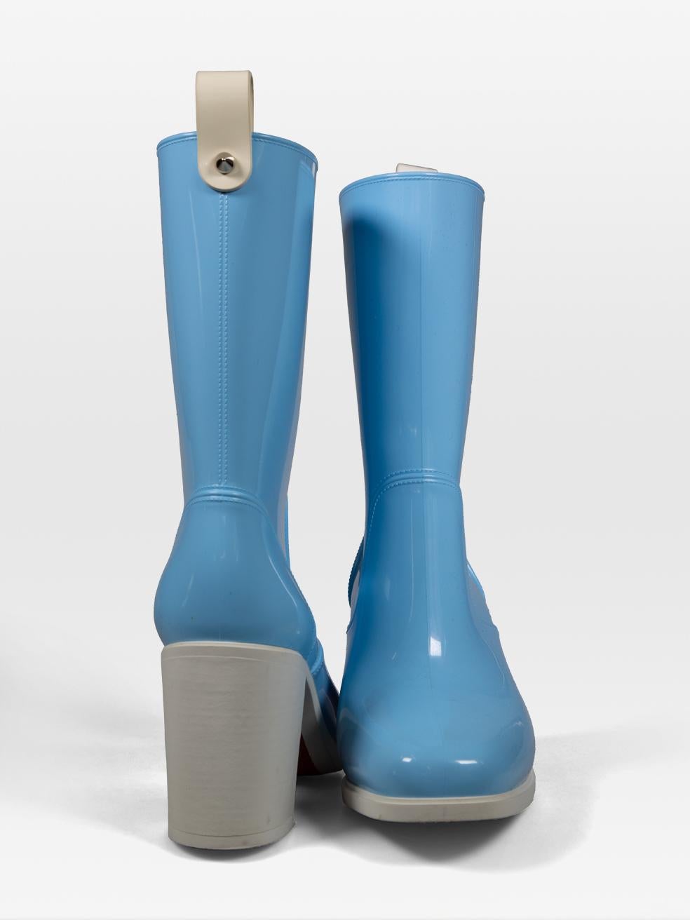 Christian Louboutin Blue Loubirain Boots Size IT 37 In Good Condition For Sale In London, GB