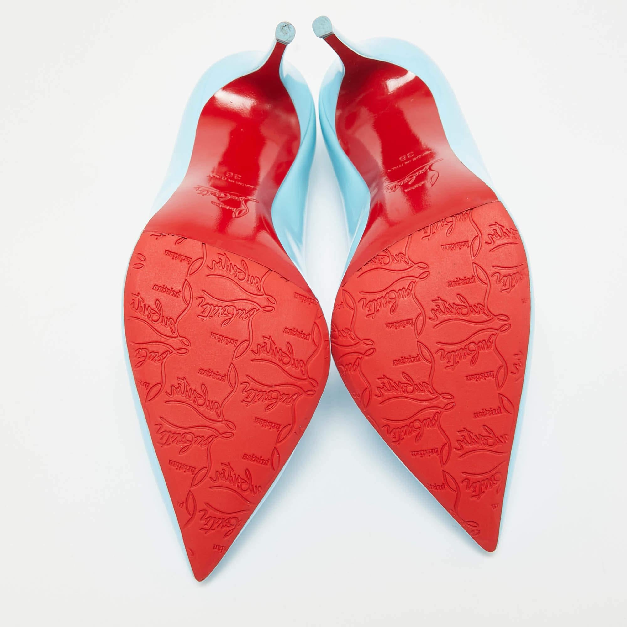 Christian Louboutin Blue Patent Leather Hot Chick Pumps Size 36 2