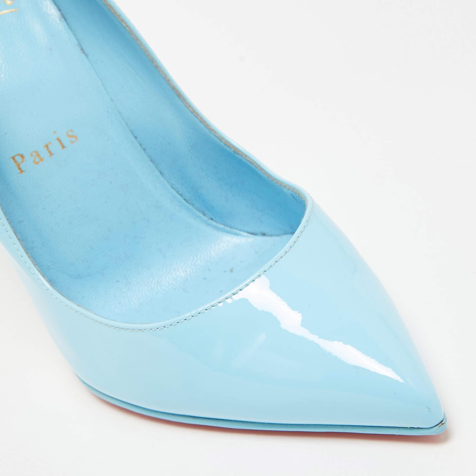 Christian Louboutin Blue Patent Leather Hot Chick Pumps Size 36 3