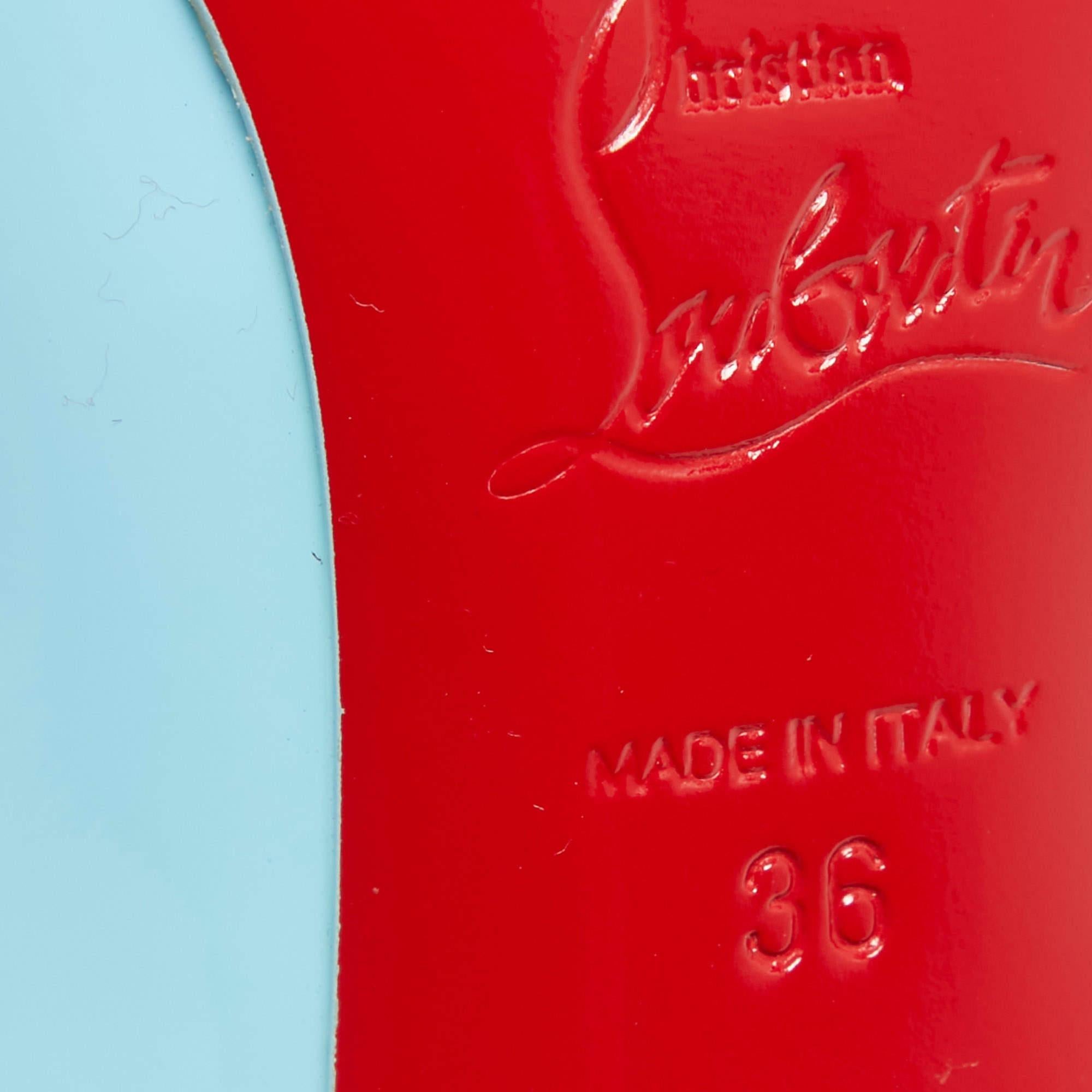 Christian Louboutin Blue Patent Leather Hot Chick Pumps Size 36 4