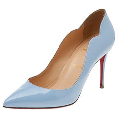 Christian Louboutin Blue Patent Leather Hot Chick Pumps Size 38