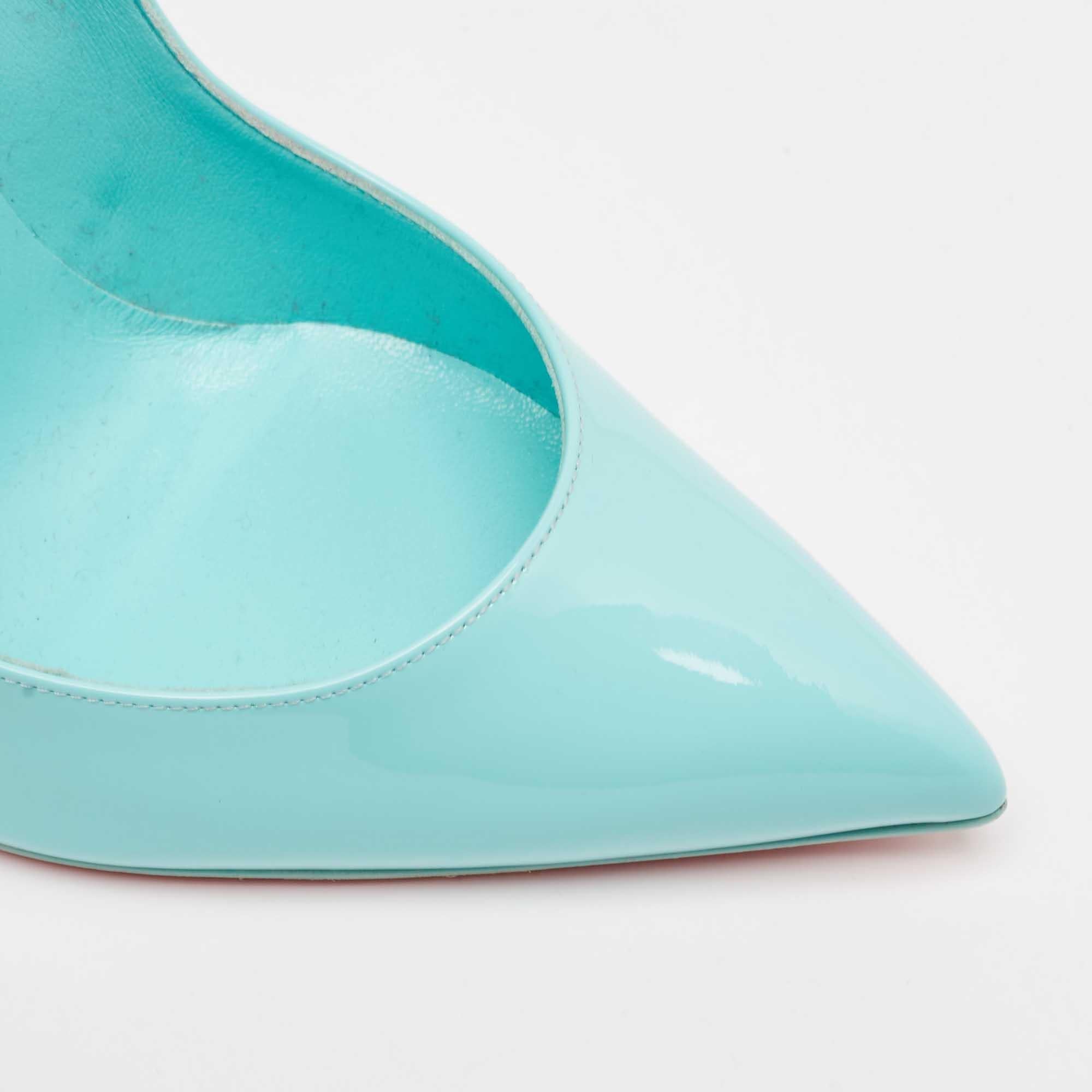Christian Louboutin Blaue Hot Chick Pumps aus Lackleder Größe 41 3