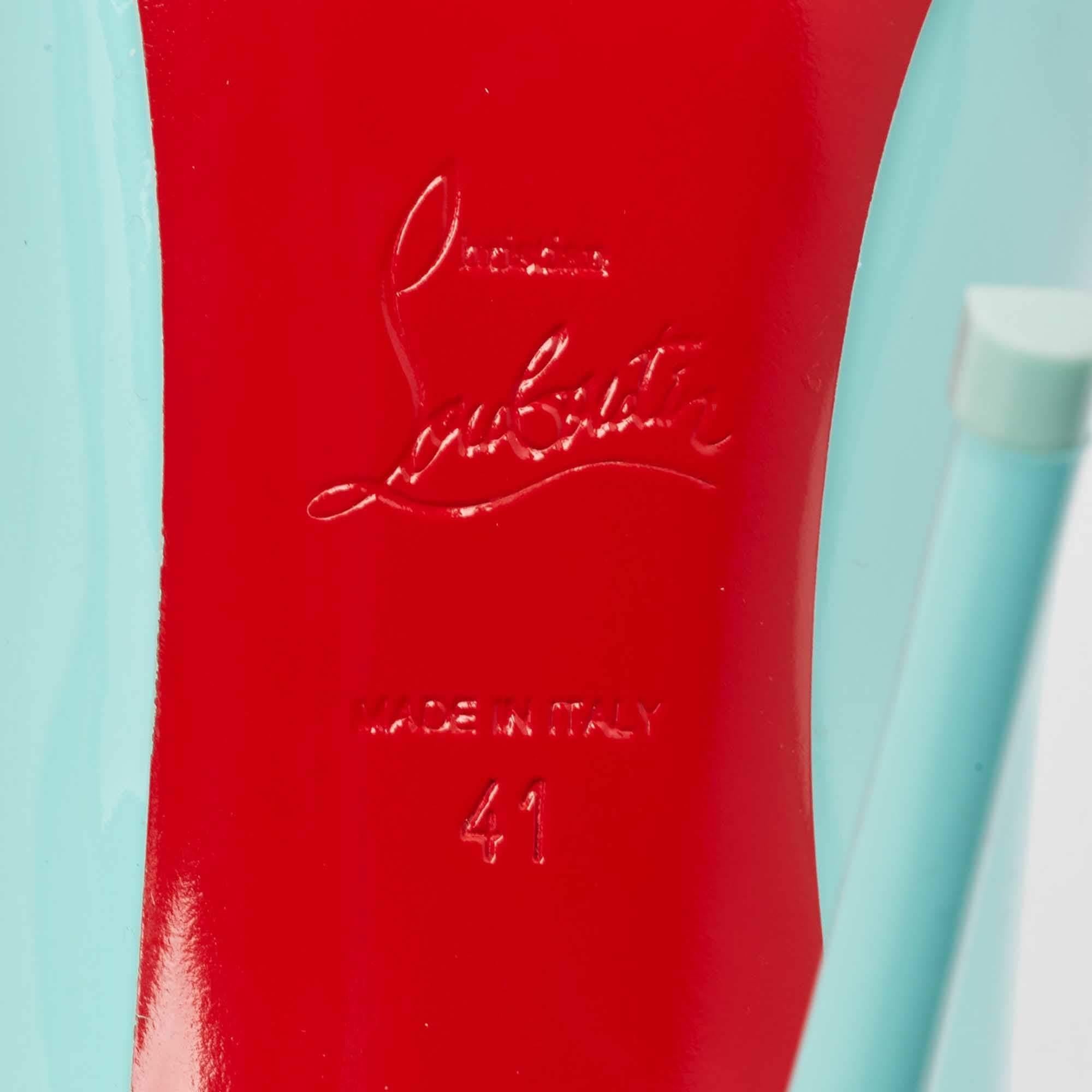 Christian Louboutin Blaue Hot Chick Pumps aus Lackleder Größe 41 4
