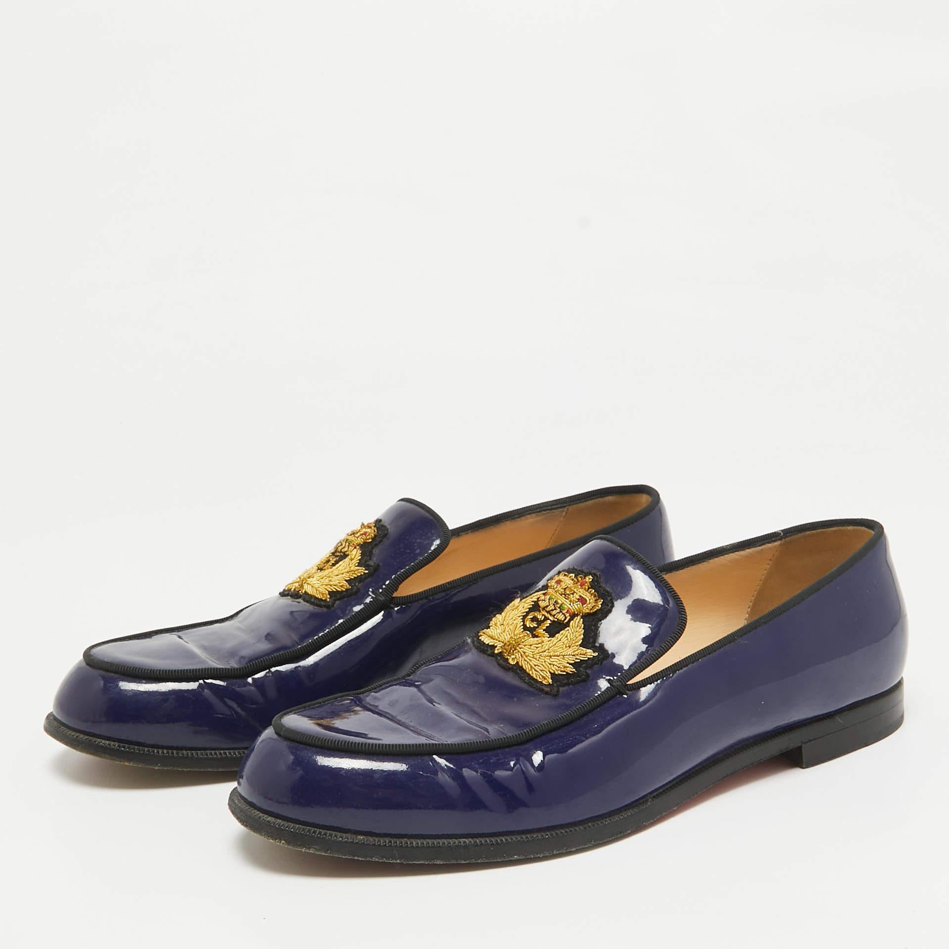 Slip into timeless style with these Christian Louboutin loafers. Thoughtfully crafted to offer all day comfort and refined style  theyâ€™re versatile enough for any occasion  pairing beautifully with anything from tailored trousers to relaxed denim.