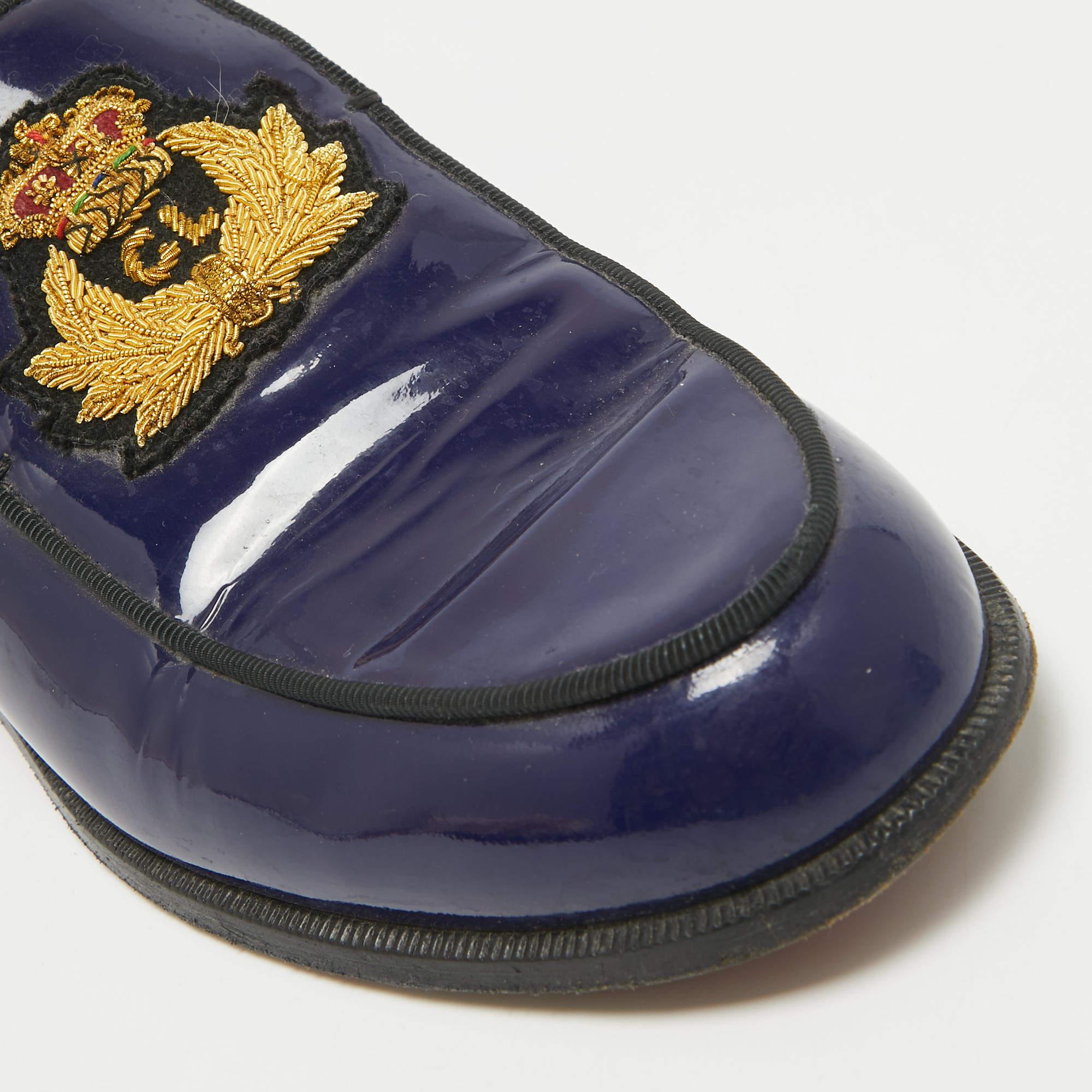 Christian Louboutin Blue Patent Leather Laperouza Loafers Size 38 3