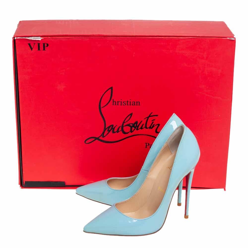 Christian Louboutin Blue Patent Leather Pigalle Pumps Size 37 2